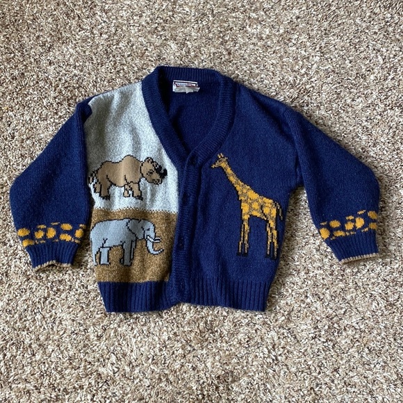 Plaid Moose Other - 90s Boys Plaid Moose Sweater 2T